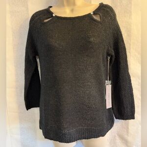 Jennifer Lopez Black Sweater with cut out detail NWT Sz-S. EE2